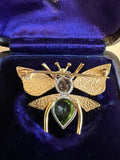 Antique Brooch. Peridot & Dia Bee brooch